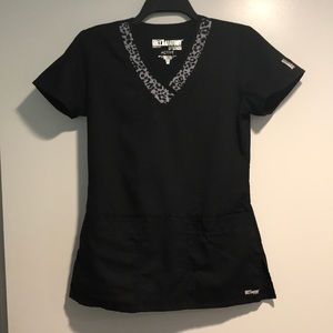 Grey’s Anatomy ACTIVE black scrub top